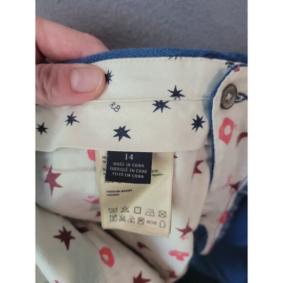 Scotch & Soda Wide-Leg Cropped Trousers Blue Sz 14 – EUC w/ Flaw - Picture 11 of 13